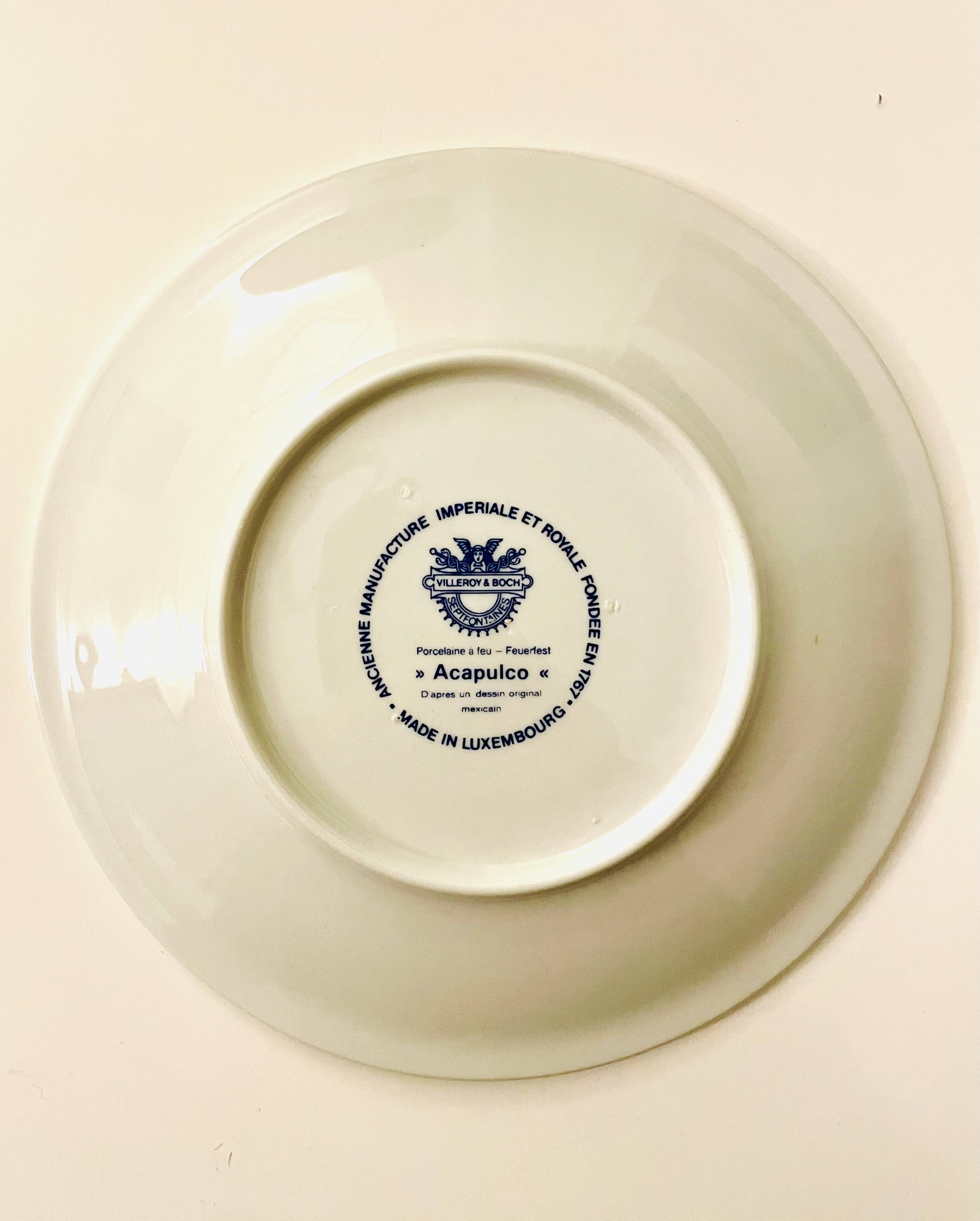 Set of coffee cup saucers (x6) Villeroy & Boch Acapulco