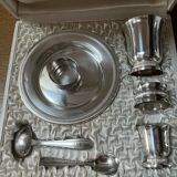 Baptism box 7 pieces gadroon patterns 2 silver metal punches