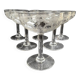 6 Champagne glasses – Saint Louis Christmas service rock crystal engraving 3540