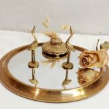 Vintage round mirror tray