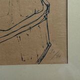 Lithograph countersigned by Jansem 30/40 woman from behind 20th century