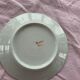 6 dessert plates in white porcelain with art deco rose pattern