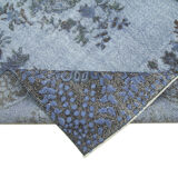 Hand-knotted vintage turkish 1970s 175 cm x 284 cm blue carpet