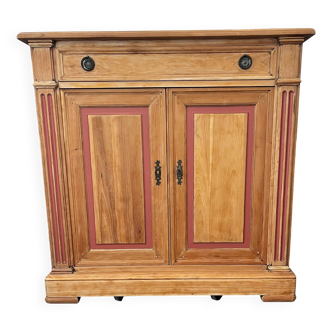 Parisian sideboard in raw wood and terracotta