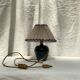 Ceramic lamp signed with pleated lampshade