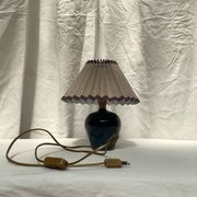 Ceramic lamp signed with pleated lampshade