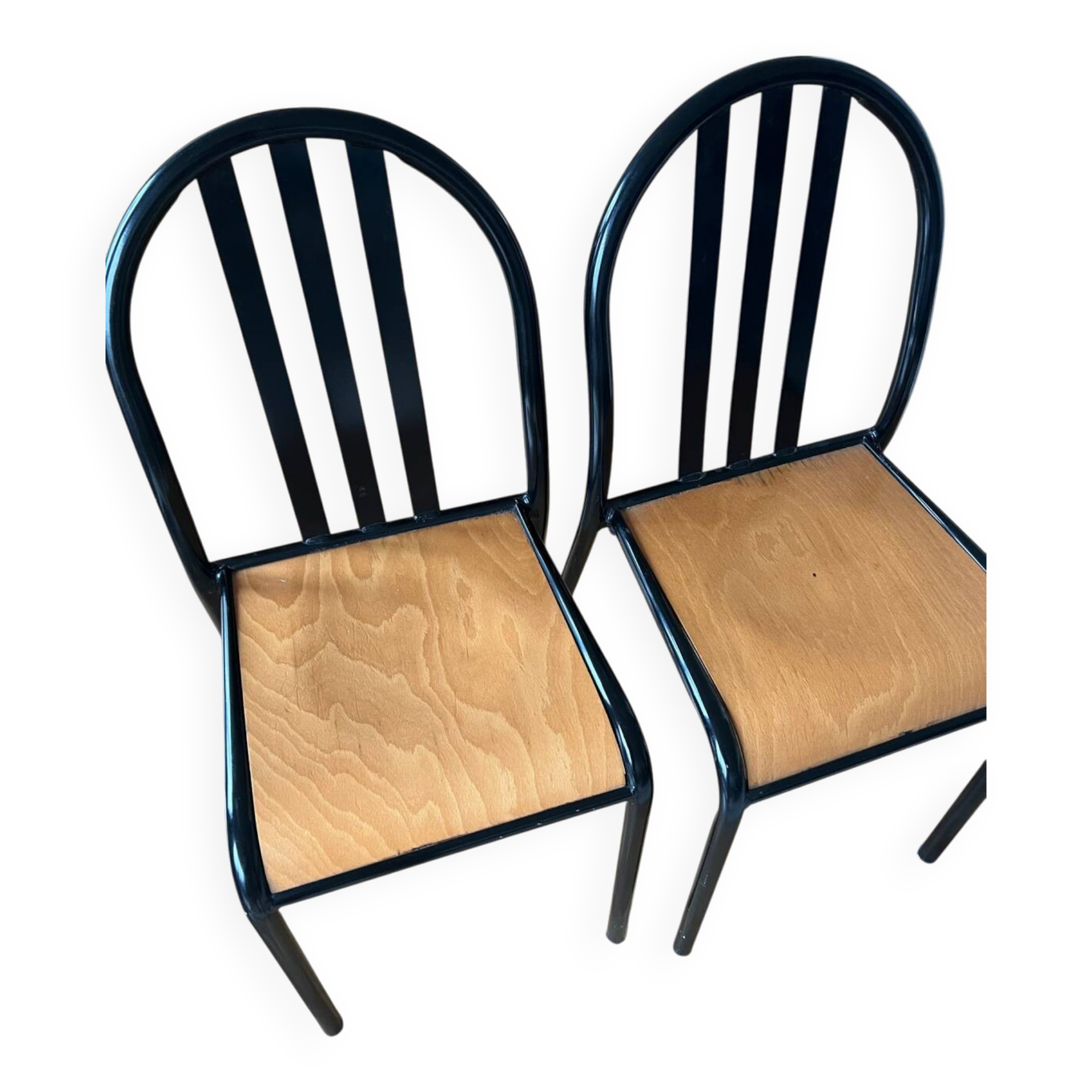 Pair of vintage metal bistro chairs
