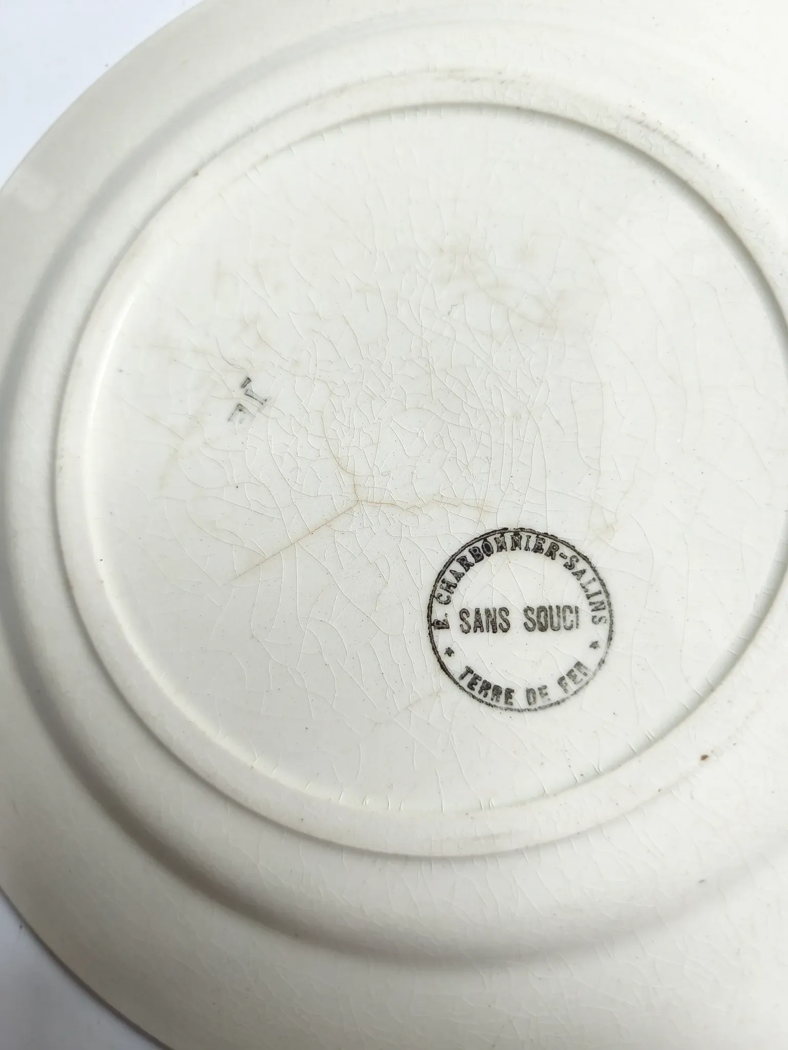 Iron earth plate Salins model without worry old cream flowers