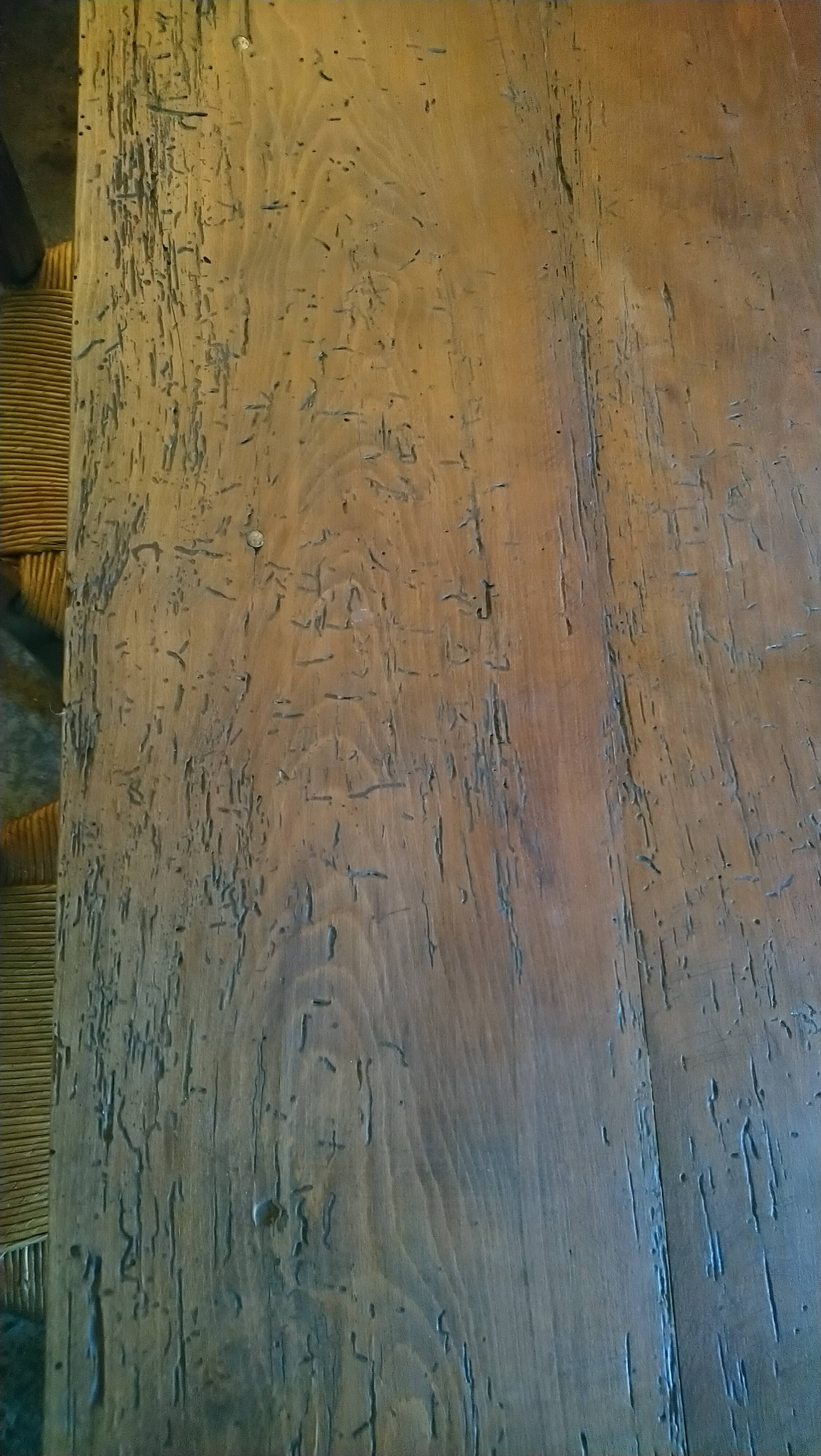 Tapered leg table, fir and beech