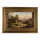 Oil on panel, Xanthus Smith United States, 1839-1929 Swiss Alpine Landscape