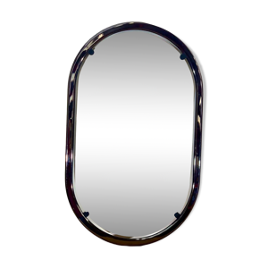 Glace ovale acier chrome design