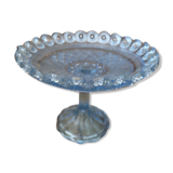 Présentoir à gâteaux corbeille à fruits dentelle verre bleu ancien dp 0422045