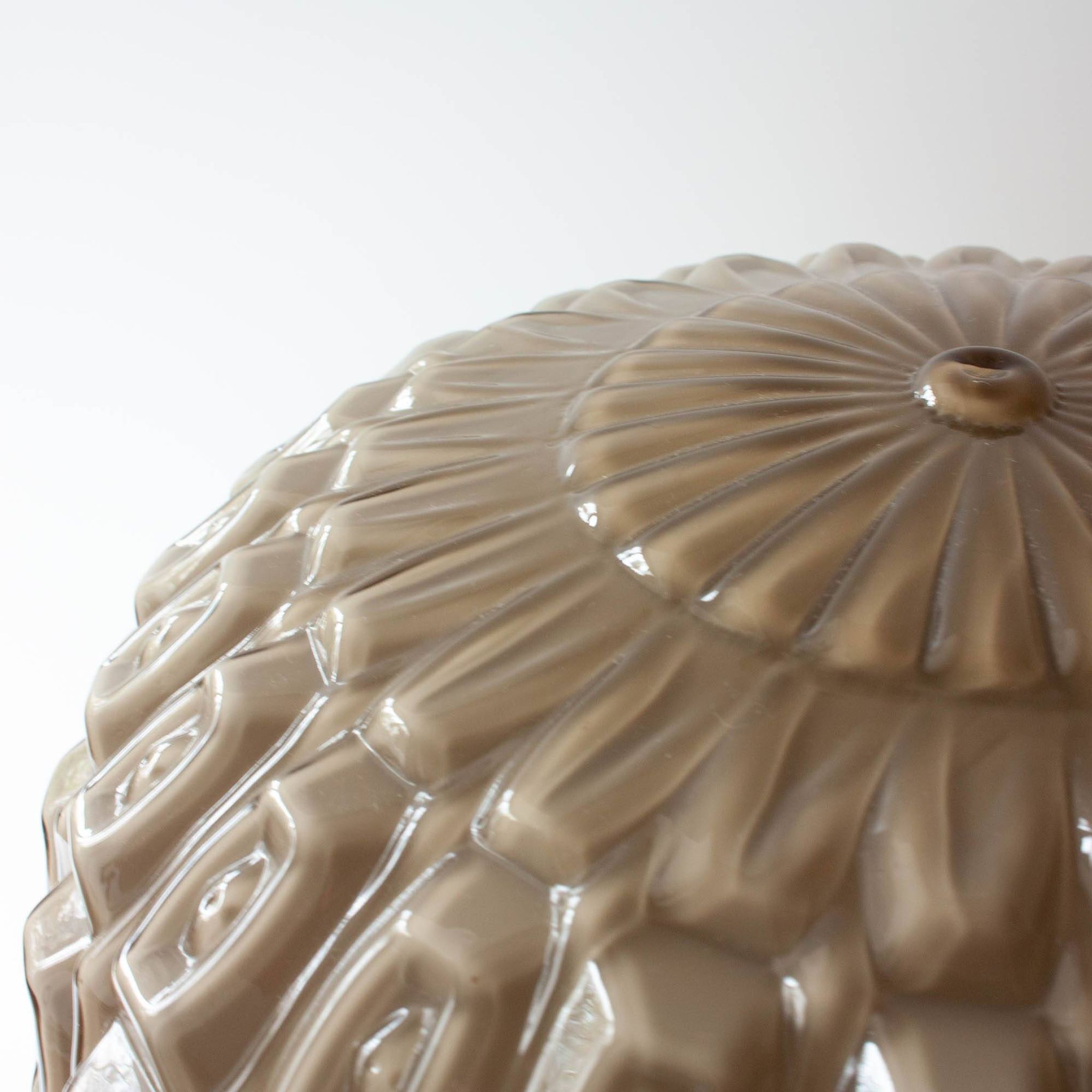 1940s Portuguese Art Deco Table Lamp with Gray Opaline Shade
