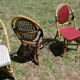 Lot of 4 chairs bistro terrace "Parisian" rattan and braiding