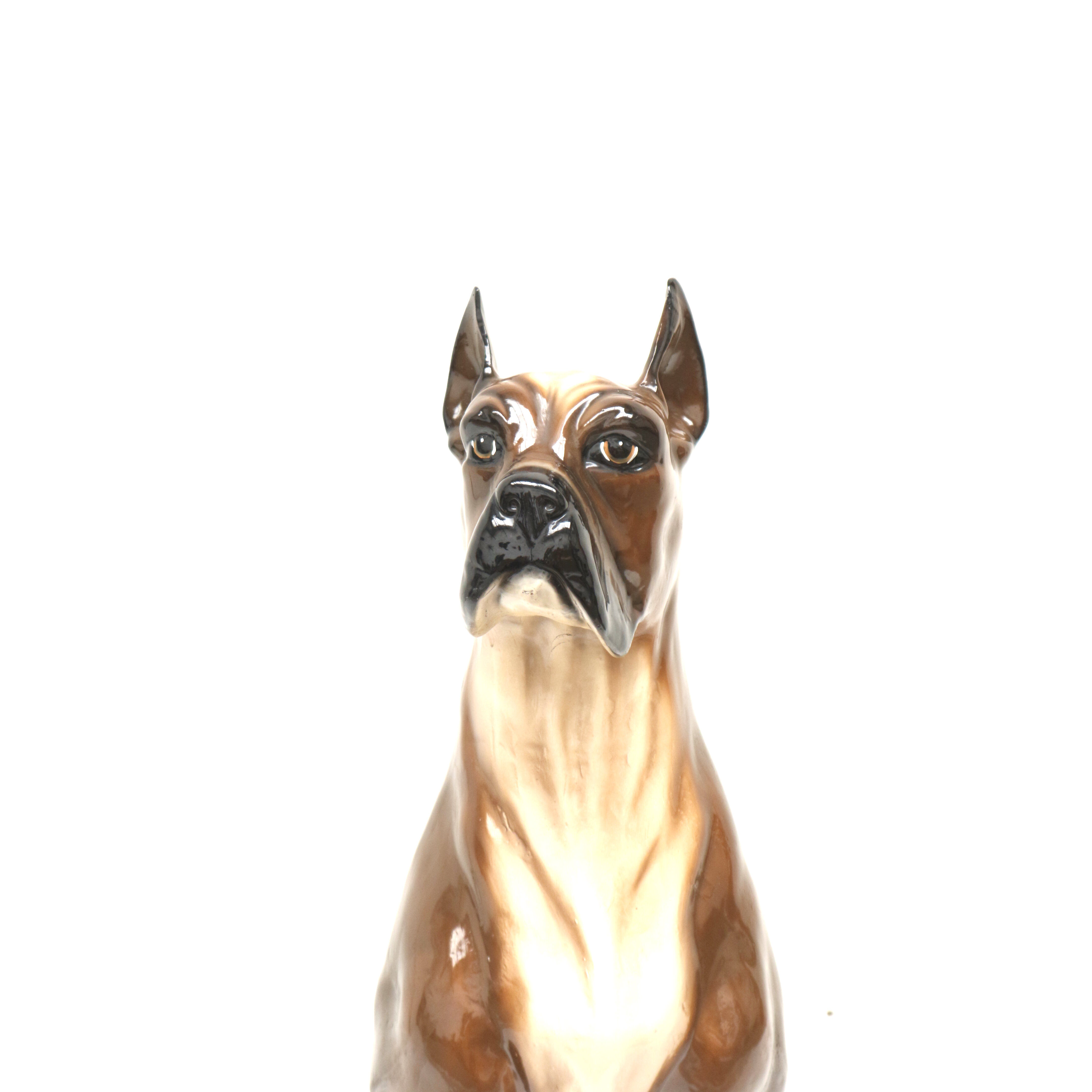 Vintage Italian design hand painted ceramic dog