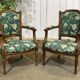 Pair of Louis XVI style armchairs in beech from the 19th century.