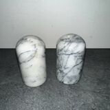 Salière et poivrière en marbre de Crrare