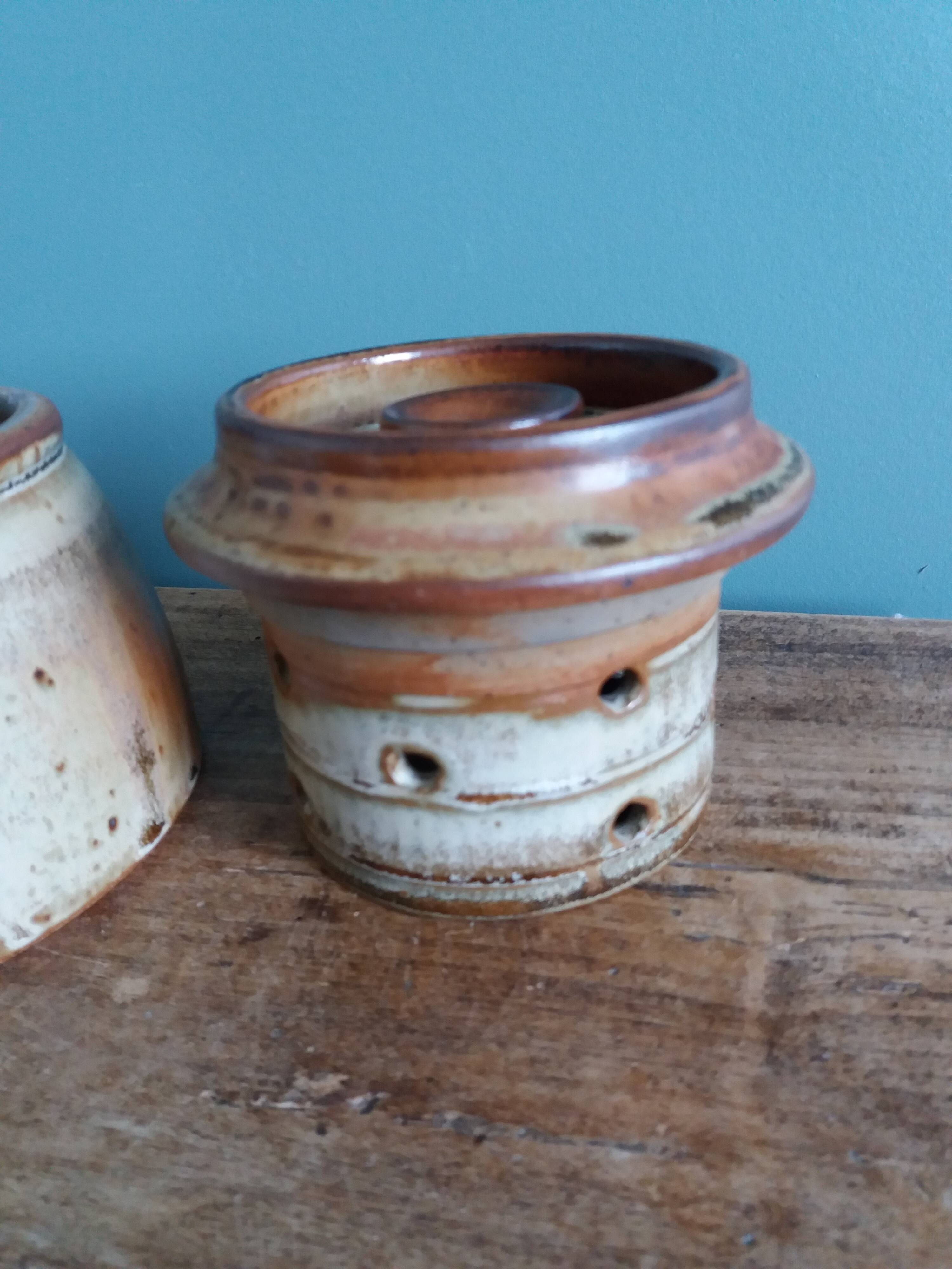 Water butter dish in Puisaye stoneware, Jean-Pierre Prud'homme