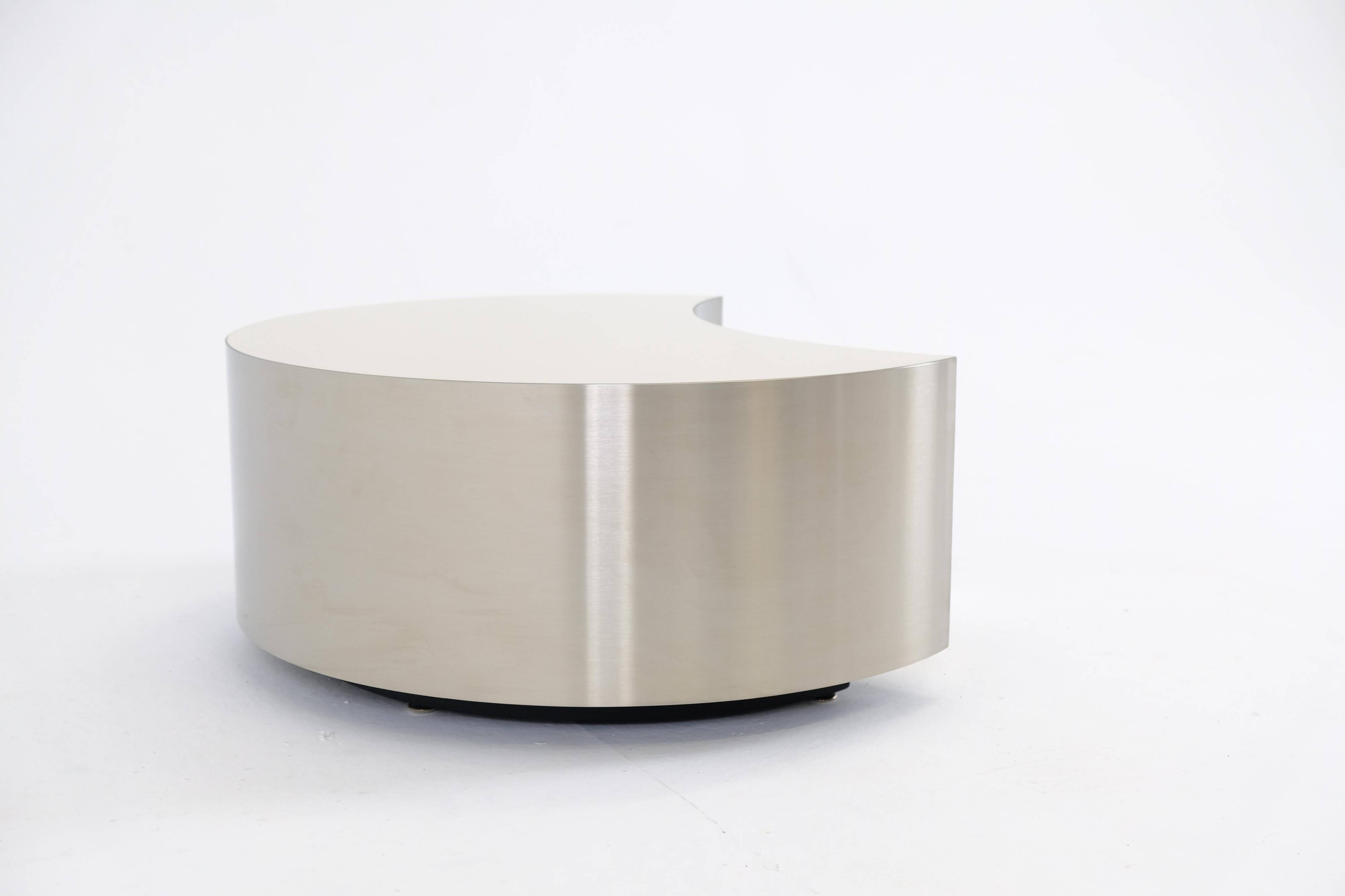 Table basse contemporaine artisanale en laminé, Collection Luna Fusión