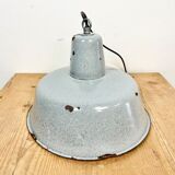 Industrial grey enamel factory lamp, 1960s