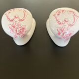 Antique porcelain hooks, the pair