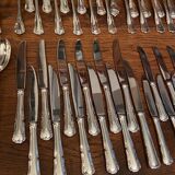 Cutlery 168 pieces silver metal Saint Médard Louis XV style