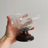 Petite coupe sur pied en verre craquelé