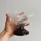 Small footed cracked glass bowl