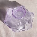 Set of 4 purple moulded glass ice cream bowls.
