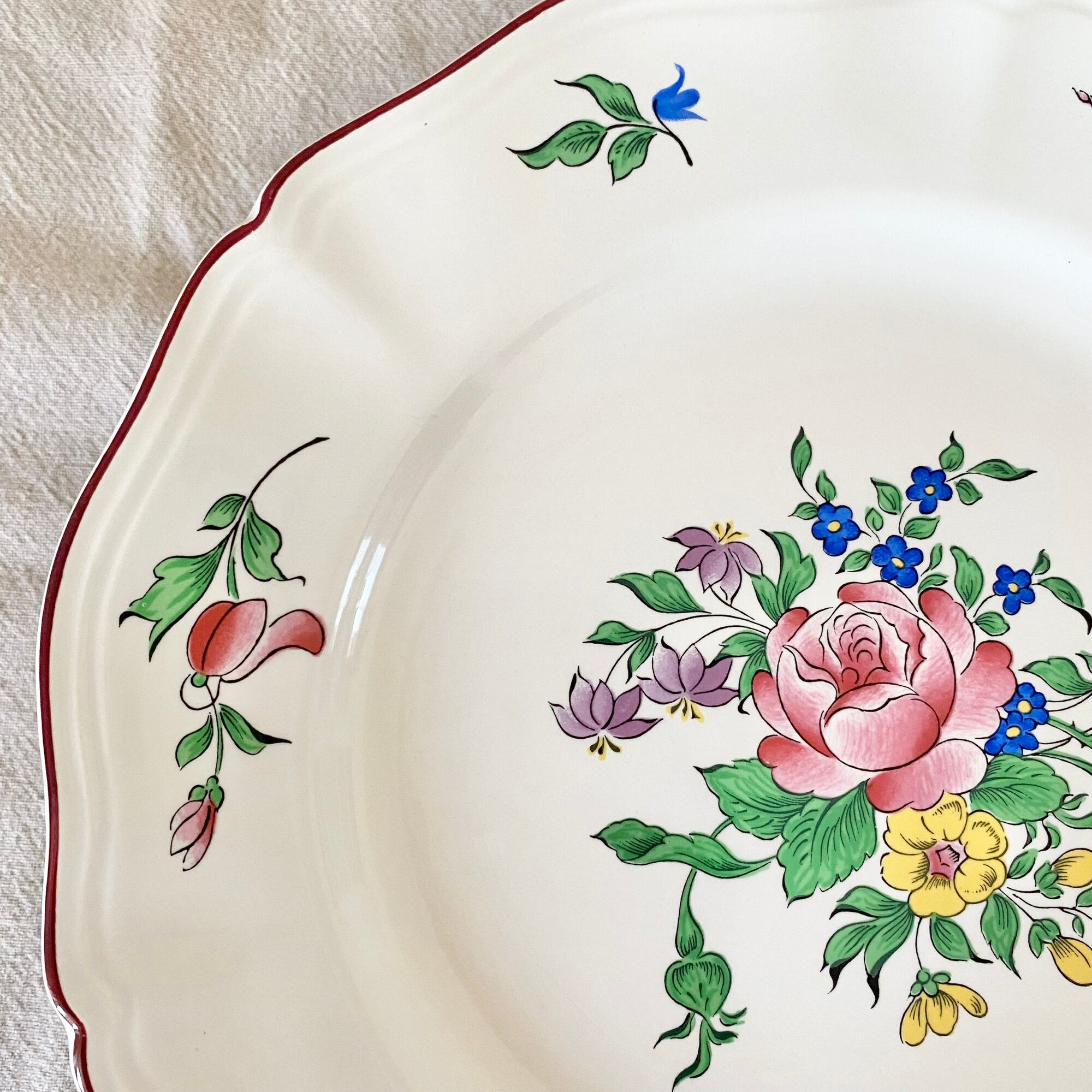 Set of 4 flat plates lunéville
