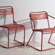 Antique red garden chairs (c.1920). Set of 4 pieces #37