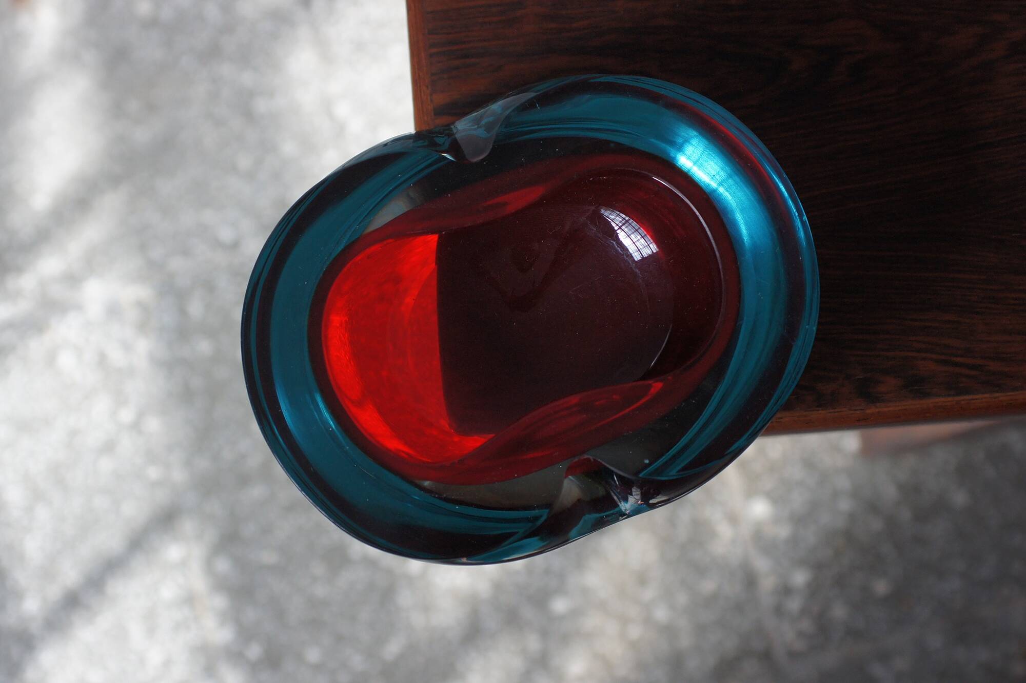 Vintage Italian Sommerso Murano Glass Ashtray, 1970s