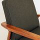 Modern living room chair deep olive green wool by M.Zielinski