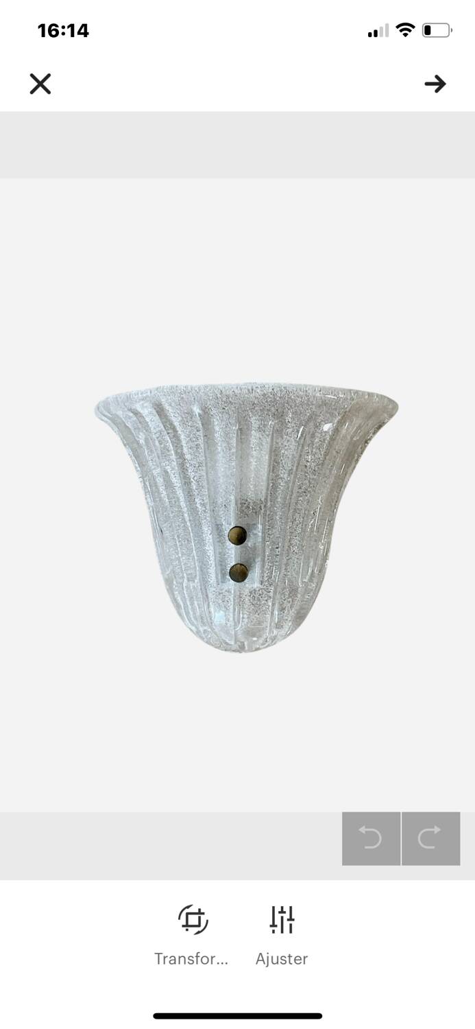 Vintage Murano glass wall lamp