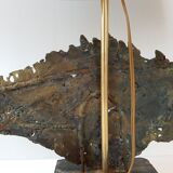 Table lamp in bronze & marble 1970