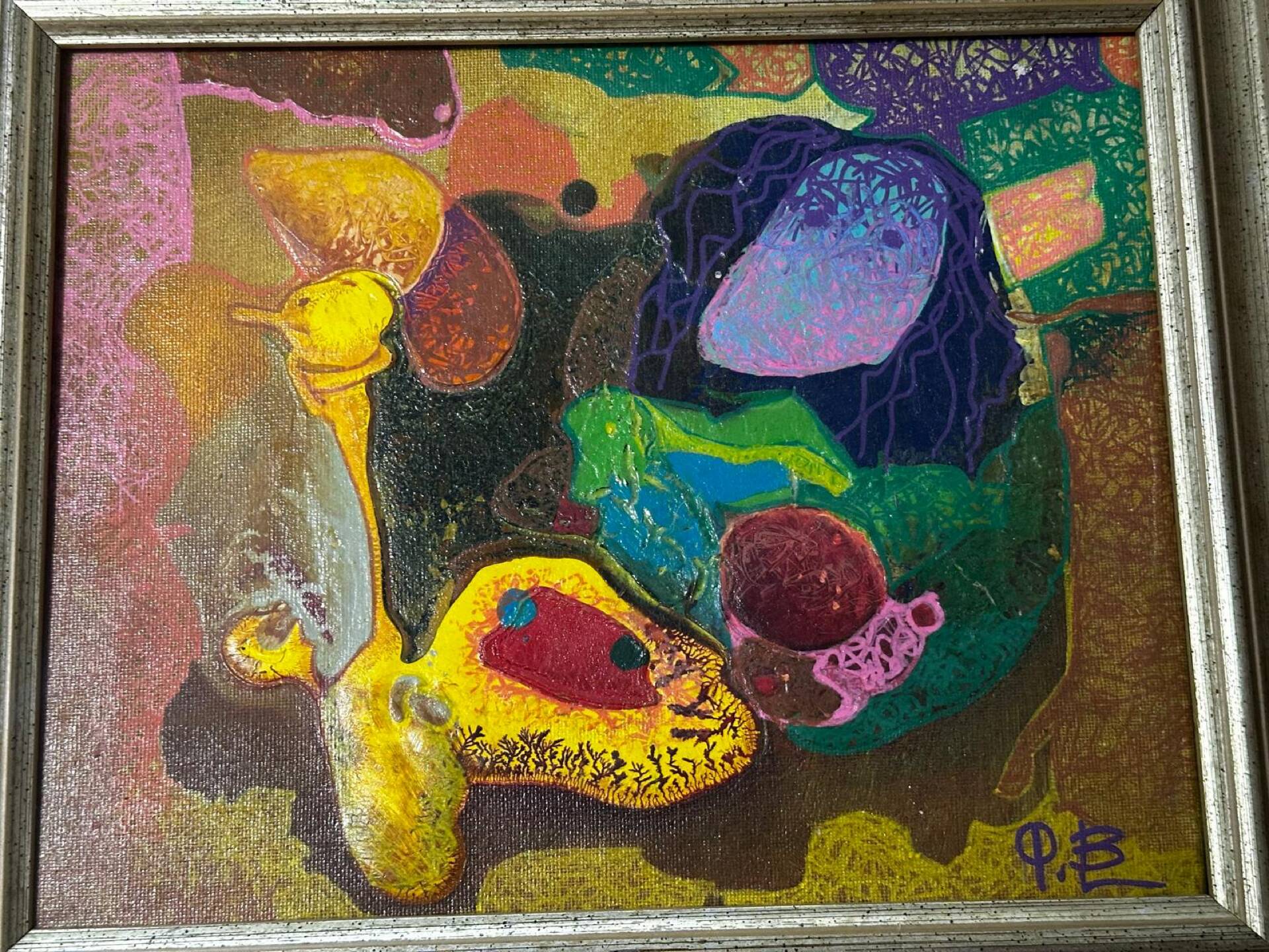 Bernard Ledain (1944–2024) – Abstract painting mixed media on canvas