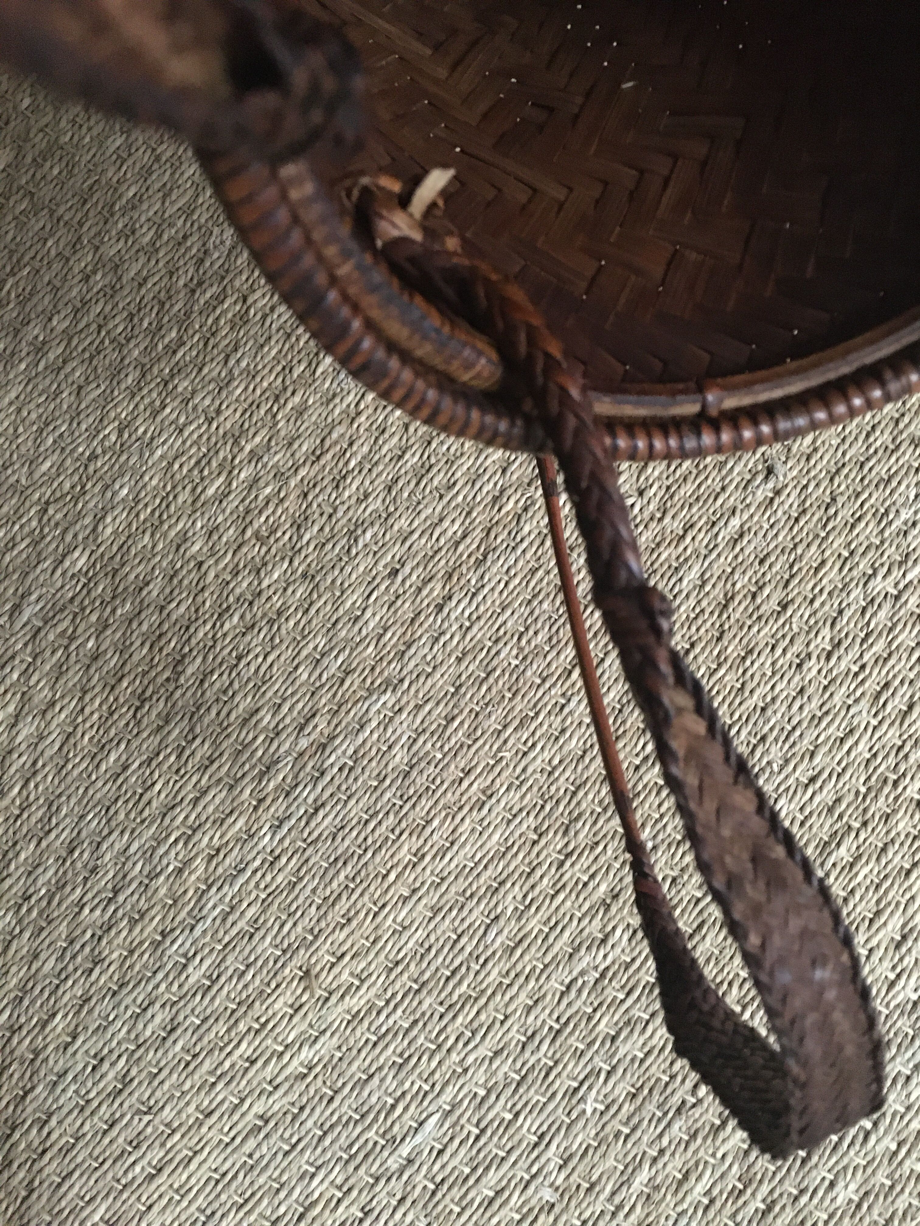 Ancient Japanese woven bamboo basket