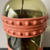 Vintage glass and metal lamp base