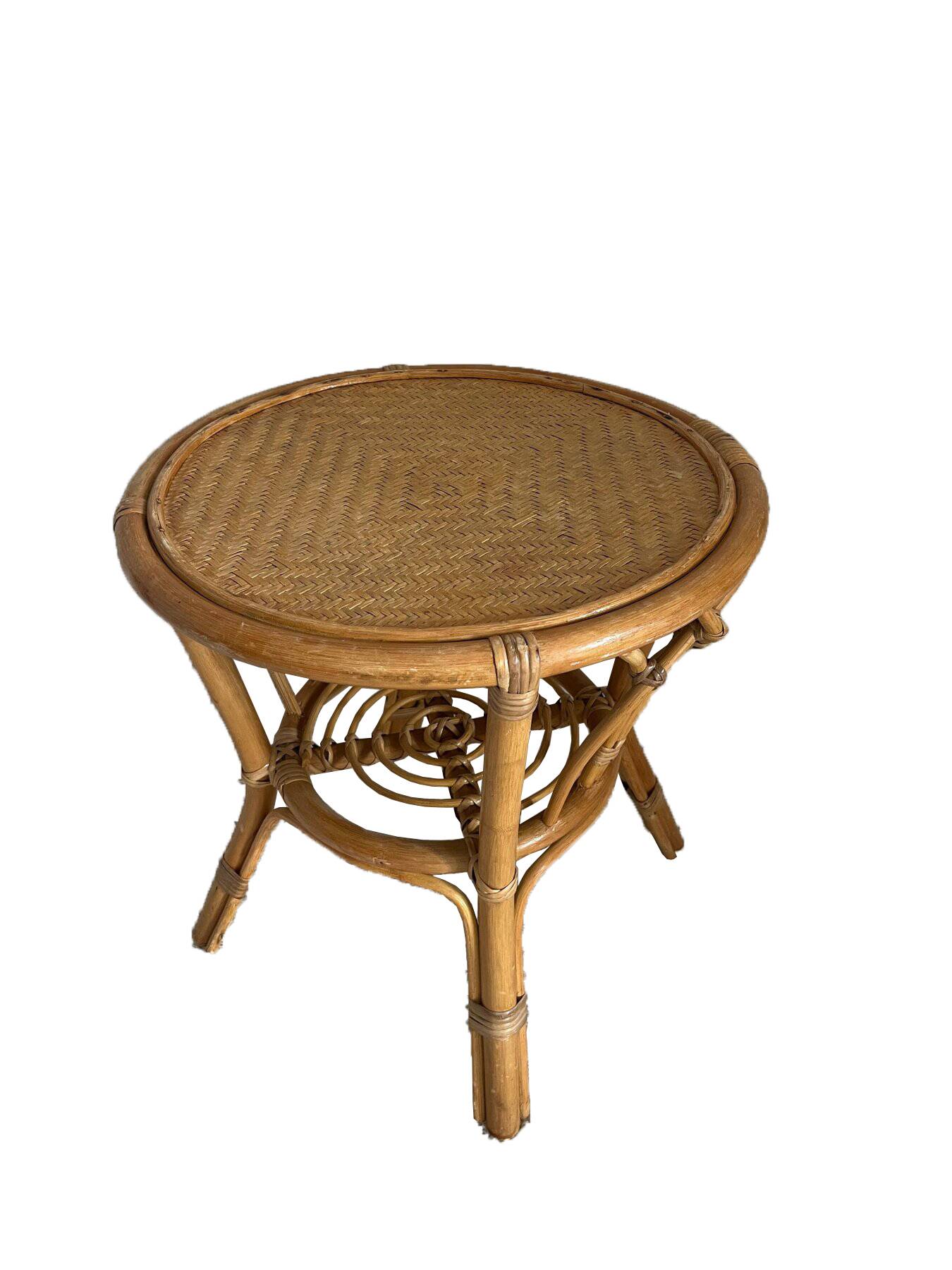 Rattan coffee table, bamboo