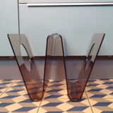 Michel Dumas smoked plexiglass magazine holder