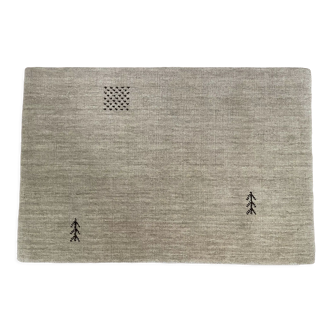 Hand-knotted wool rug off white 60x90cm