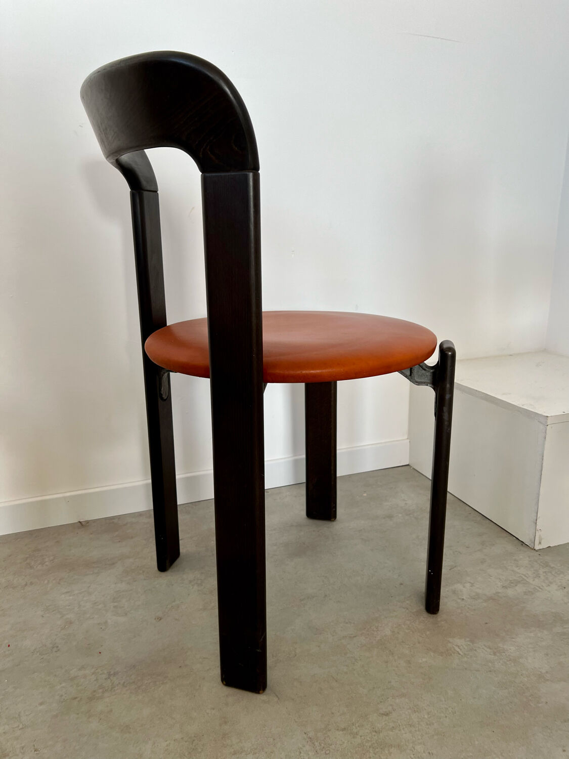6 wooden chairs and imitation leather design Bruno Rey for Dietiker vintage year 60