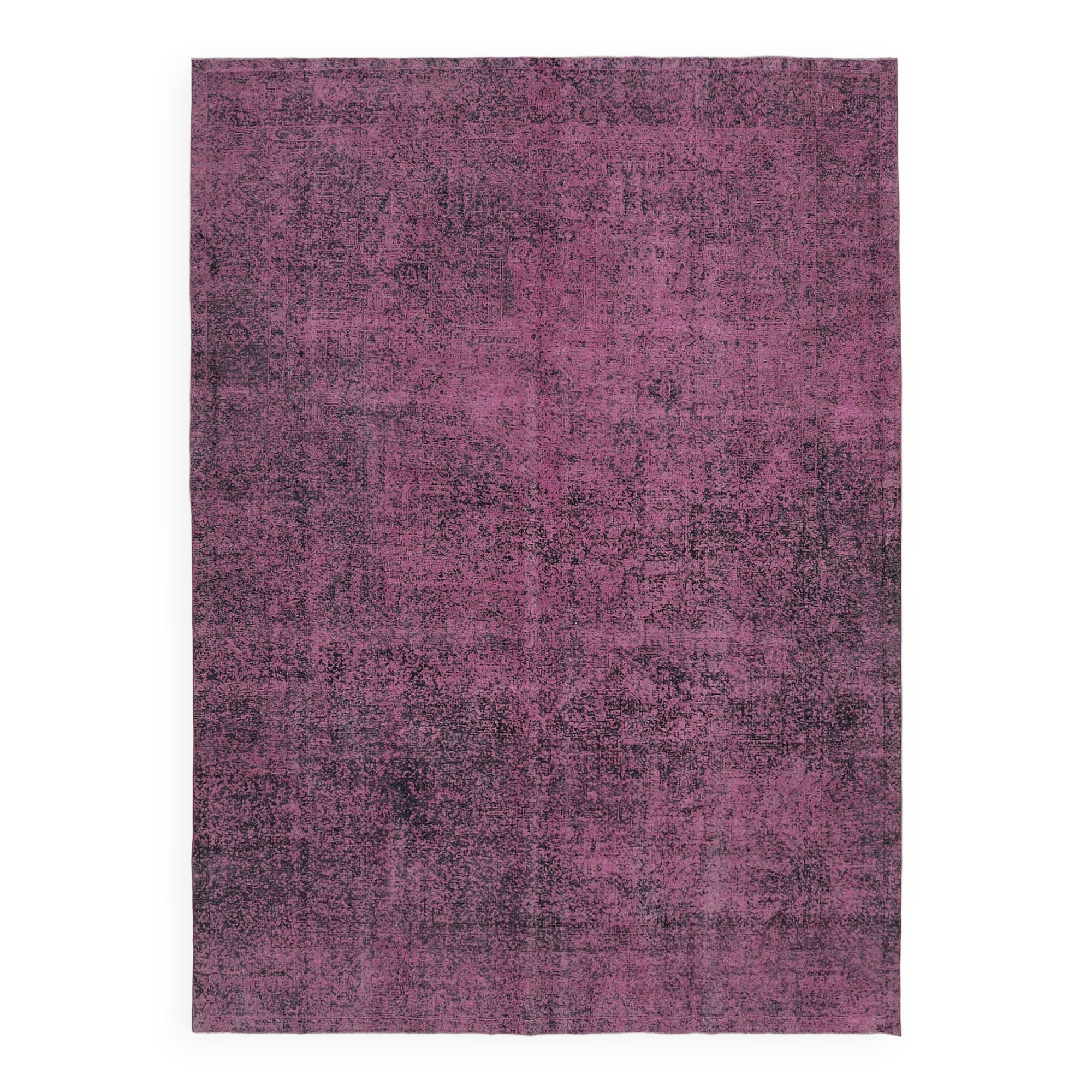 Handmade Turkish Decorative 1980s 284 cm x 380 cm Pink Wool Carpet