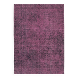 Handmade Turkish Decorative 1980s 284 cm x 380 cm Pink Wool Carpet