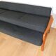Canapé pliable danois vintage noir bouclé, années 1970