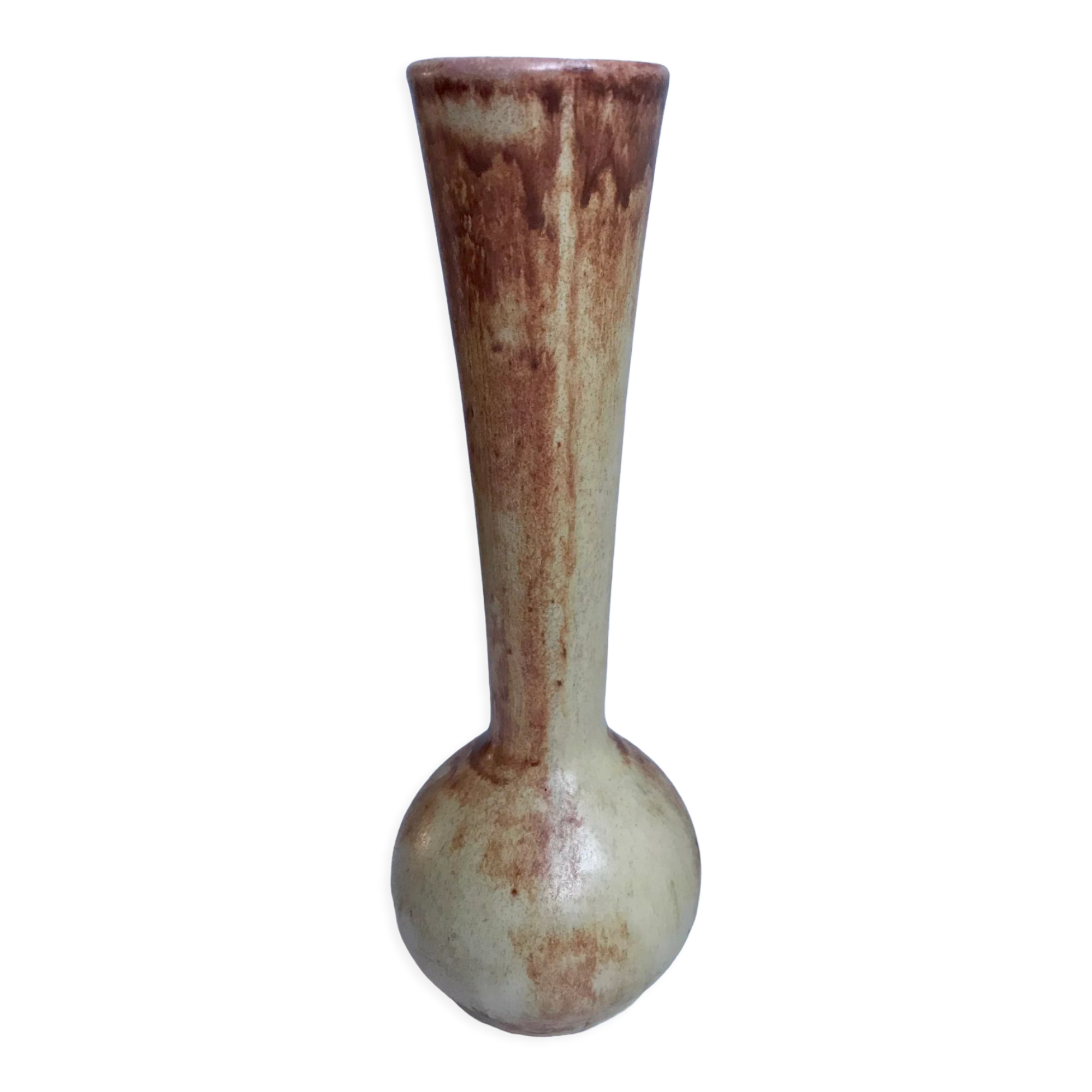 Ceramic soliflore vase signed fpp vallauris 70s