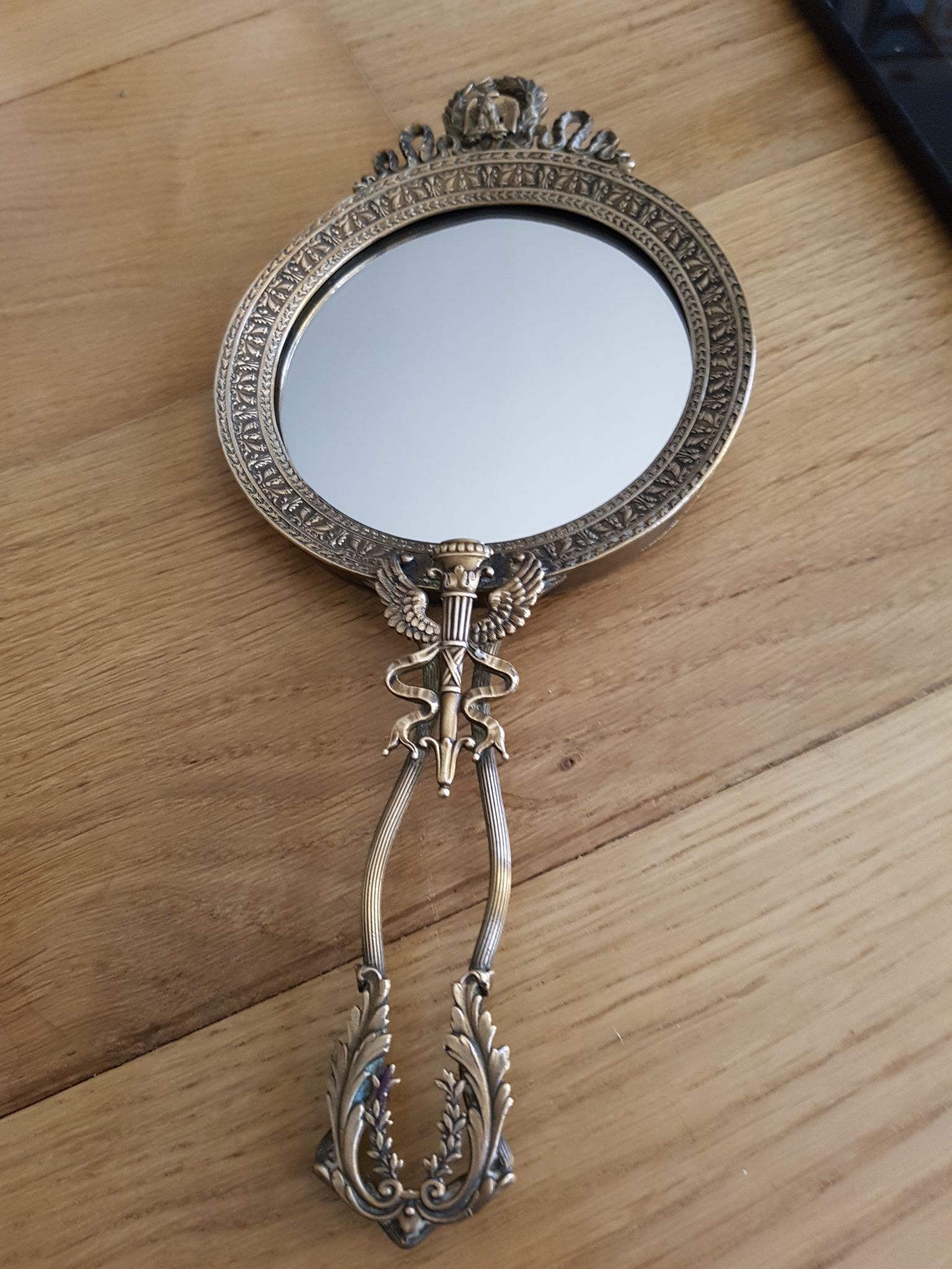 Miroir ancien face à main - 12cm