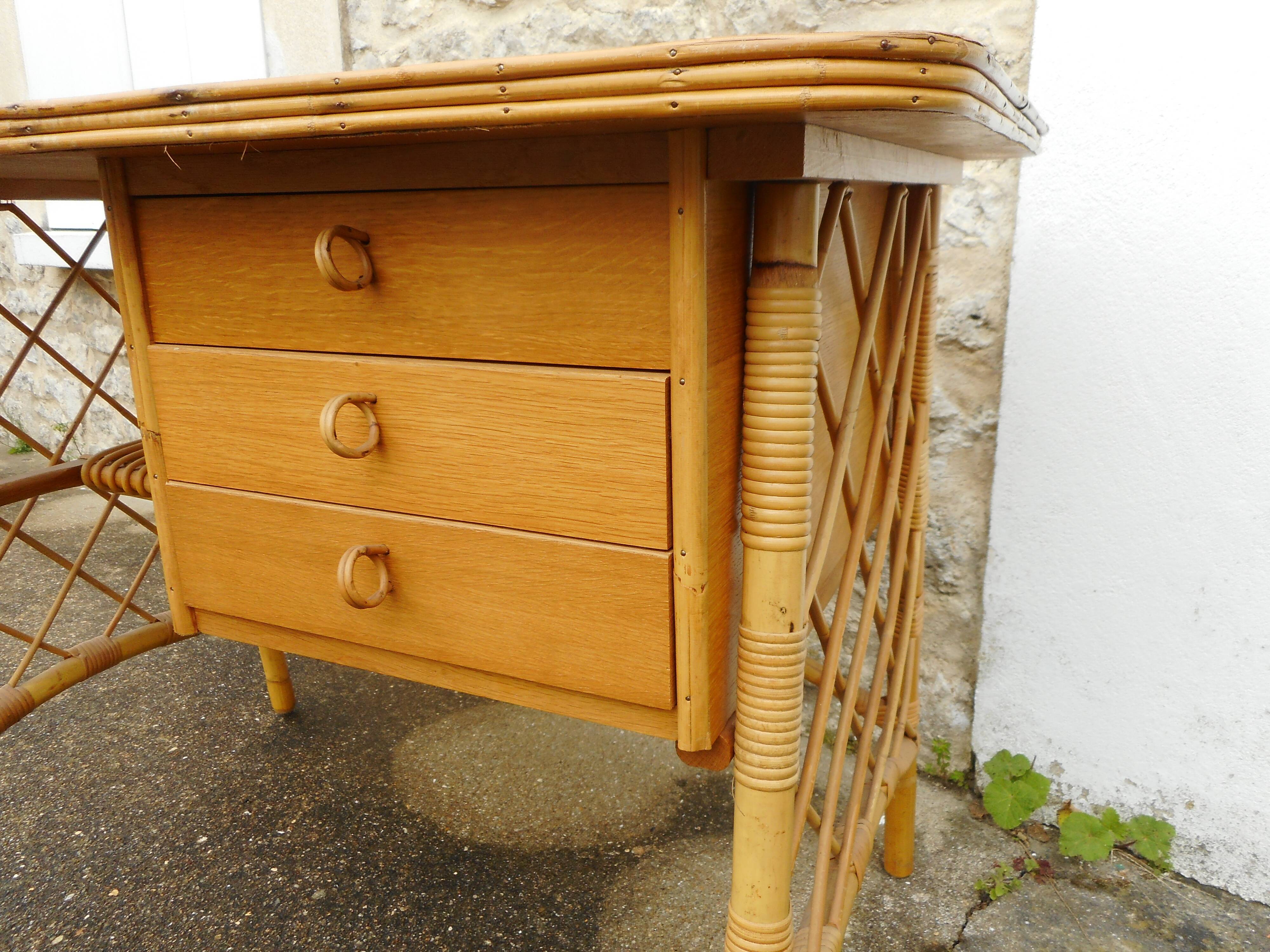 Bureau en rotin de Louis Sognot