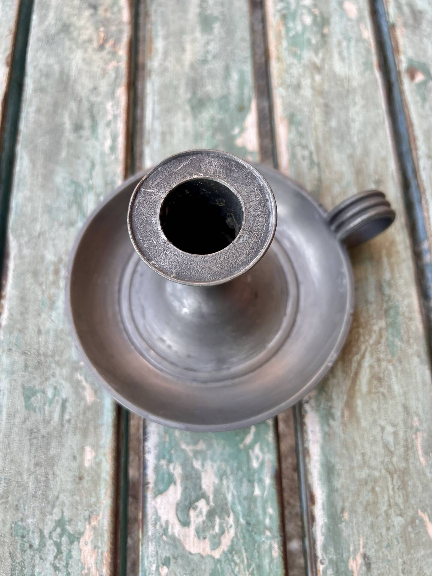Pewter candlestick