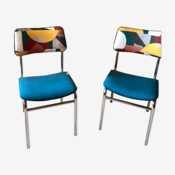 Lot de deux chaises géométriques
